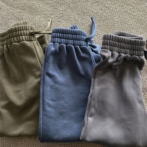 Kids Cozy Jogger Pants - Blue, Gray, and Olive